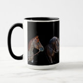 Zwei-Töne-Pferde-Liebhaber Kaffee-Tasse Tasse (Links)