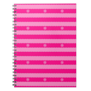 Zwei Tone Pink Bright Streifen und Blume Notizblock