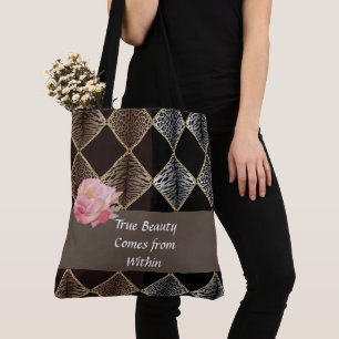 Zwei-Tone-Print-Diamond-Tasche Wahre Schönheit Tasche
