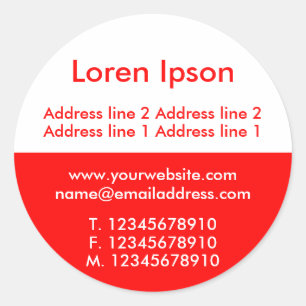Zwei Tone Red and White Business / Profil Runder Aufkleber