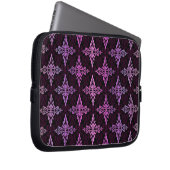 Zwei Tone Rosa und schwarze Damaskus Laptopschutzhülle (Vorne Rechts)