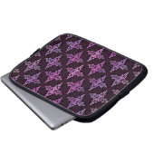 Zwei Tone Rosa und schwarze Damaskus Laptopschutzhülle (Vorne Knopf)