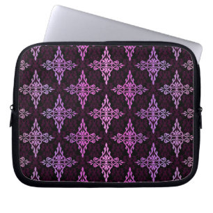 Zwei Tone Rosa und schwarze Damaskus Laptopschutzhülle