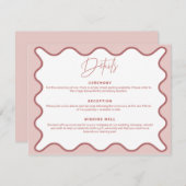 Zwei tone rosa wavy Border Details Umschließkarte Einladung (Vorne/Hinten)