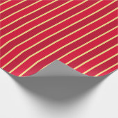 Zwei Tone Rot und Gold Streifen Geschenkpapier (Ecke)