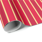 Zwei Tone Rot und Gold Streifen Geschenkpapier (Rolleneckpunkt)