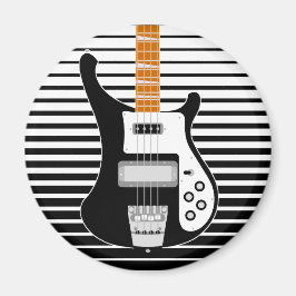 Zwei Töne Schwarz & Weiß Electric Bass Gitarre Magnet