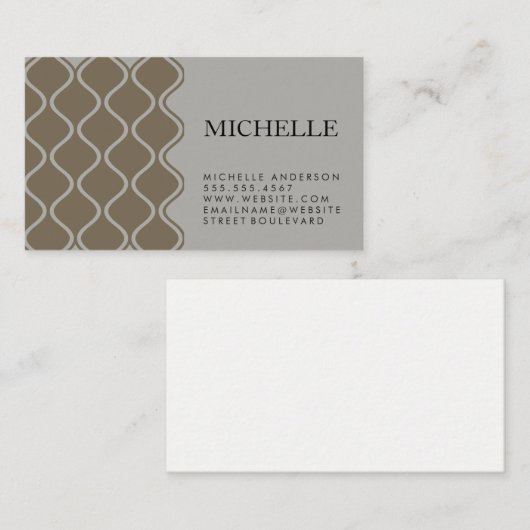 Zwei Tone Stilmuster Visitenkarte (Vorne/Hinten)