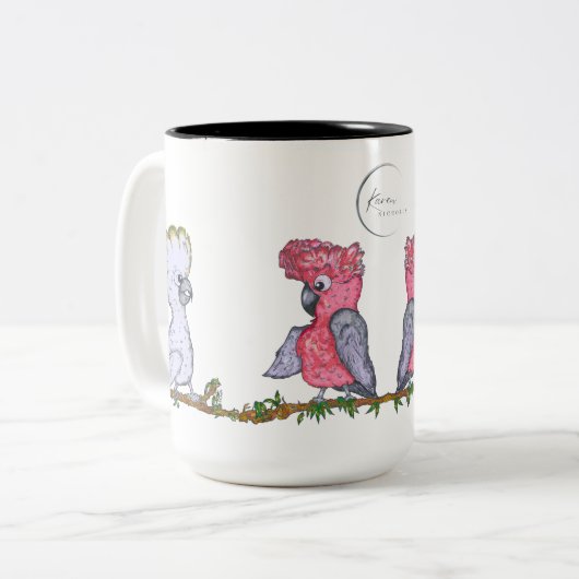 Zwei-Tone-Tasse, 444 ml - Cockatoo & Galah Zweifarbige Tasse (Vorderseite Links)