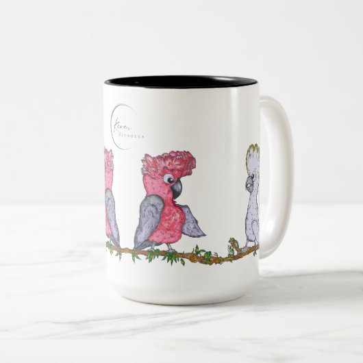 Zwei-Tone-Tasse, 444 ml - Cockatoo & Galah Zweifarbige Tasse (VorderseiteRechts)