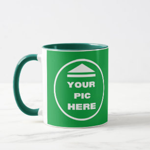 Zwei-Tone-Tasse - Bild 11 oz Weiß Jäger Grün hinzu Tasse