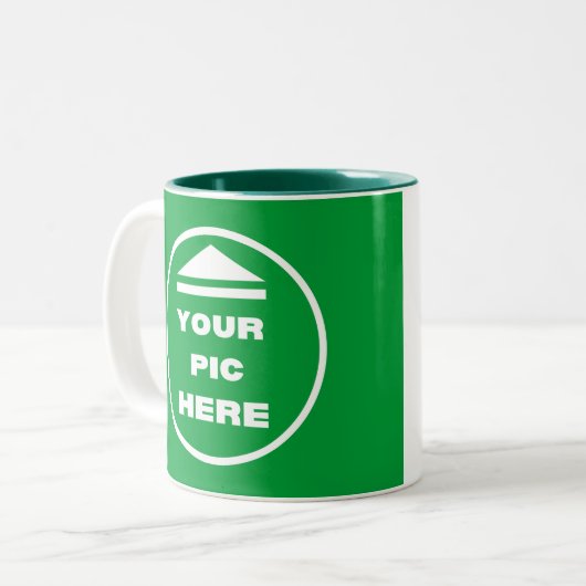 Zwei-Tone-Tasse - Bild 11 oz Weiß Jäger Grün hinzu Zweifarbige Tasse (Vorderseite Links)