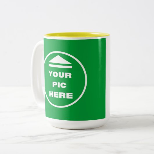 Zwei-Tone-Tasse - Bild 15 oz Gelb hinzufügen Zweifarbige Tasse (Vorderseite Links)