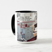 Zwei Töne Tasse. Happy Jubiläumspoodle Tasse (Vorderseite Links)