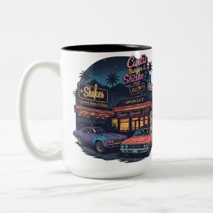 Zwei-Töne-Tasse im Vintage-Autostil Zweifarbige Tasse