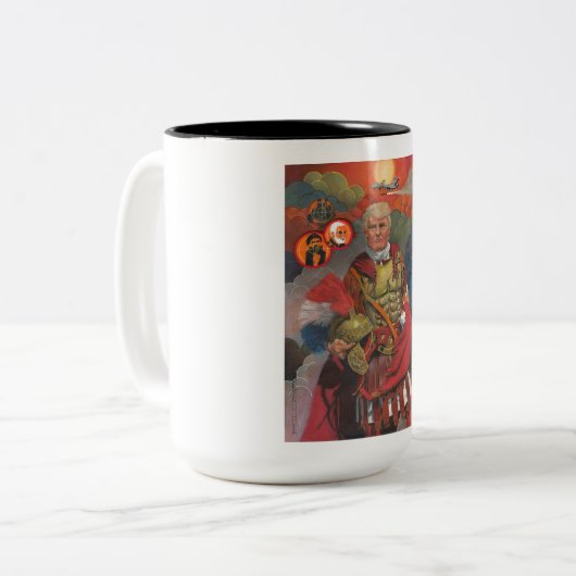 Zwei-Tone-Tasse mit Pen und Tinte Trump Illustrati Zweifarbige Tasse (Vorderseite Links)