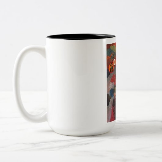 Zwei-Tone-Tasse mit Pen und Tinte Trump Illustrati Zweifarbige Tasse (Links)