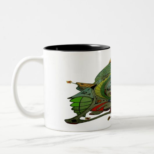 Zwei-Tone-Tasse mit Raumschiff Art 1 b.1 Zweifarbige Tasse (Links)