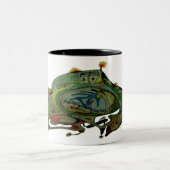 Zwei-Tone-Tasse mit Raumschiff Art 1 b.1 Zweifarbige Tasse (Mittel)