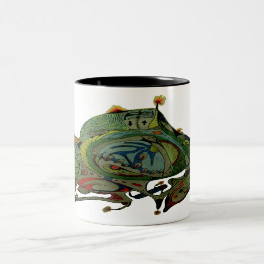 Zwei-Tone-Tasse mit Raumschiff Art 1 b.1 Zweifarbige Tasse (Mittel)