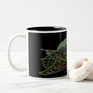 Zwei-Tone-Tasse mit Raumschiff Art 1 E.1 Zweifarbige Tasse
