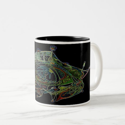 Zwei-Tone-Tasse mit Raumschiff Art 1 E.1 Zweifarbige Tasse (VorderseiteRechts)