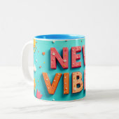 Zwei-Tone-Tasse-New Vibez Zweifarbige Tasse (Vorderseite Links)