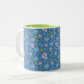 Zwei-Tone-Tasse vergessen-Me-Not und Pansy Zweifarbige Tasse (Vorderseite Links)