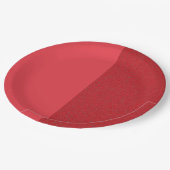 Zwei-Tone-Tomato Red Event Plate - Anpassbar Pappteller (Schrägansicht)