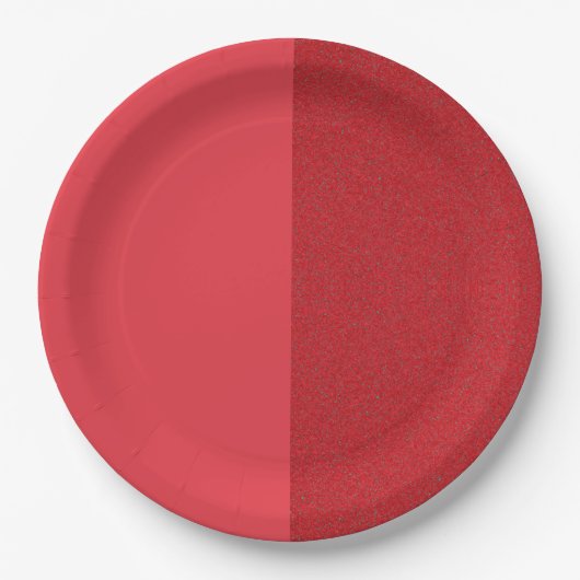 Zwei-Tone-Tomato Red Event Plate - Anpassbar Pappteller (Vorderseite)