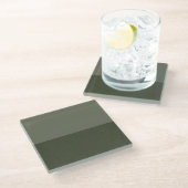 Zwei-Tone-Untersetzer aus grünem Glas - individuel Glasuntersetzer (Schrägansicht)