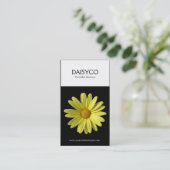 Zwei Tone Vertikal - Gelbe Daisy - Schwarz Visitenkarte (Stehend Vorderseite)