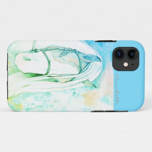Zwei Tonen (aquamarin) Case-Mate iPhone Hülle (Rückseite (Horizontal))