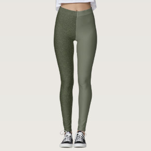 Zwei-Tonen-Moos-grüne Leggings (Matte + Textured)