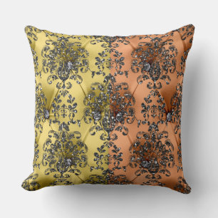 Zwei-Tonen-Orange/Gold-Satin-Glitzer-Kissen Kissen