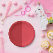 Zwei-Tonen-rote Texturpapierplatte - Anpassbar Pappteller (Party)