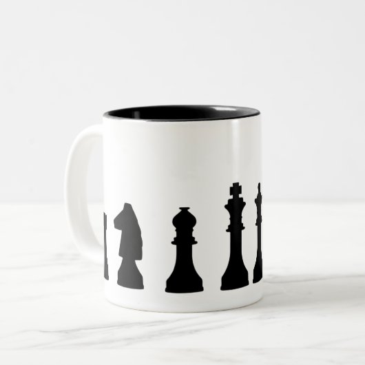 Zwei-Tonen-Tasse-Schach Zweifarbige Tasse (Vorderseite Links)