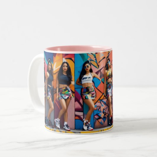Zwei-Tonen-Tasse Zweifarbige Tasse (Vorderseite Links)