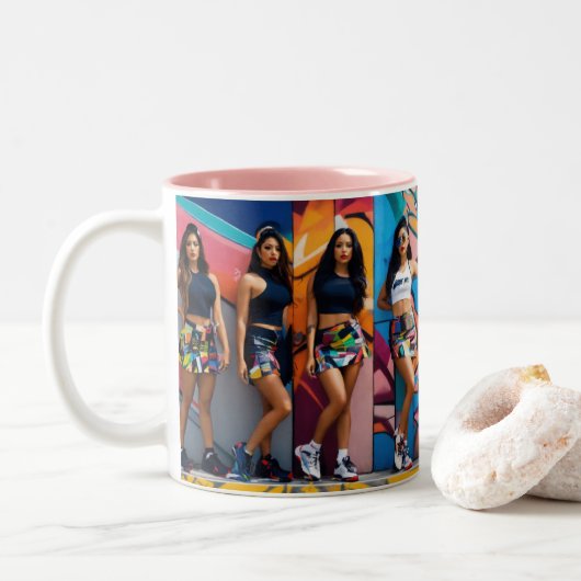 Zwei-Tonen-Tasse Zweifarbige Tasse (Mit Donut)
