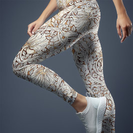 Zwei-Tonen-Yoga-Vintag-Sketch-Kontur Morris Leggings