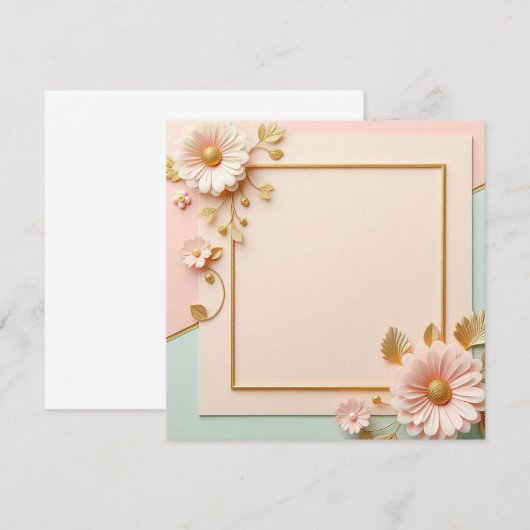 Zwei-Toner-Blüte Einladung (Vorne/Hinten)