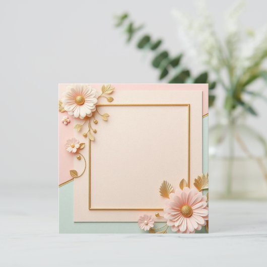 Zwei-Toner-Blüte Einladung (Stehend Vorderseite)