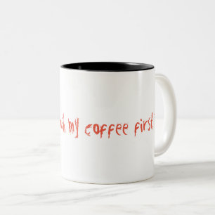 Zwei-Tönige Kaffeemaschine mit Worten Zweifarbige Tasse