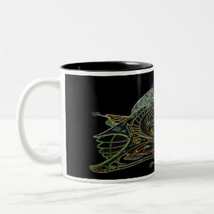 ZWEI TONKAFFEE-TASSE MIT SPACESHIP ART 1 E.1 ZWEIFARBIGE TASSE