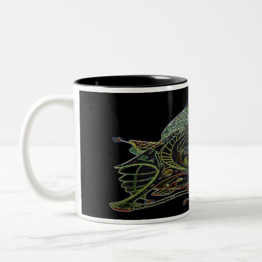 ZWEI TONKAFFEE-TASSE MIT SPACESHIP ART 1 E.1 ZWEIFARBIGE TASSE (Links)