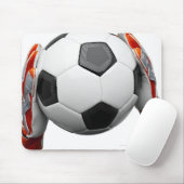 Zwei Tore halten Handschuhe mit einem Fußball Mousepad (Mit Mouse)