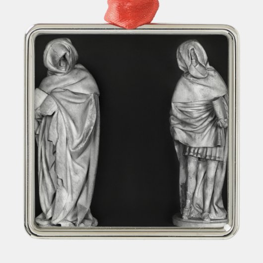 Zwei Trauernde Silbernes Ornament (Vorne)