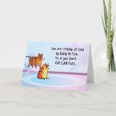 Zwei traurige komische Katzen, weil Kind krank ist Karte (Vorderseite)