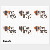 Zwei Treys Square Sticker (Blatt)