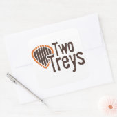 Zwei Treys Square Sticker (Umschlag)